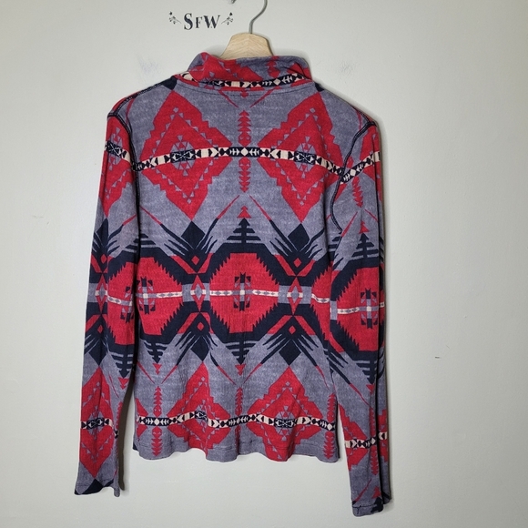 Vintage Lauren Ralph Lauren Active Southwestern Aztec 1/4 Zip Pullover XL Rustic - Picture 5 of 7